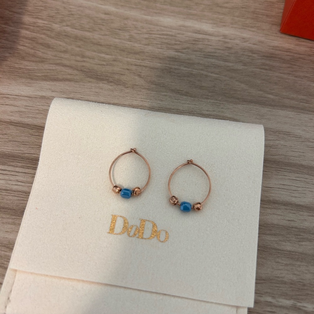 Rose Gold & Ceramic Mini Granelli Earrings